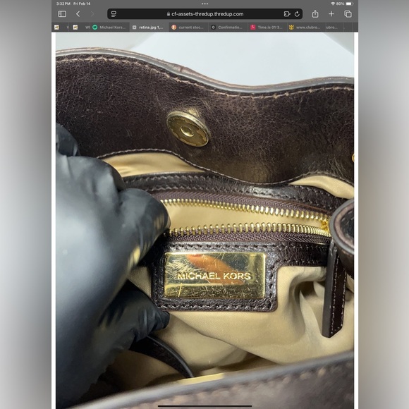 Pre-Loved Stunning Designer Michael Kors Collection Leather Satchel Purse Bag - Picture 6 of 9